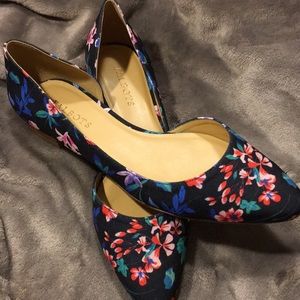 Talbots navy flowered flats